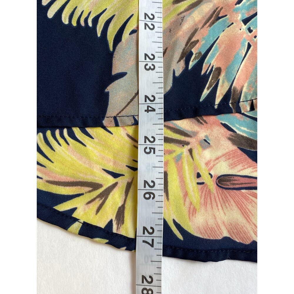 W5 Women's Blue Tropical Sleeveless Rear Accent Zipper Hi Lo Blouse Size Large - Picture 7 of 7